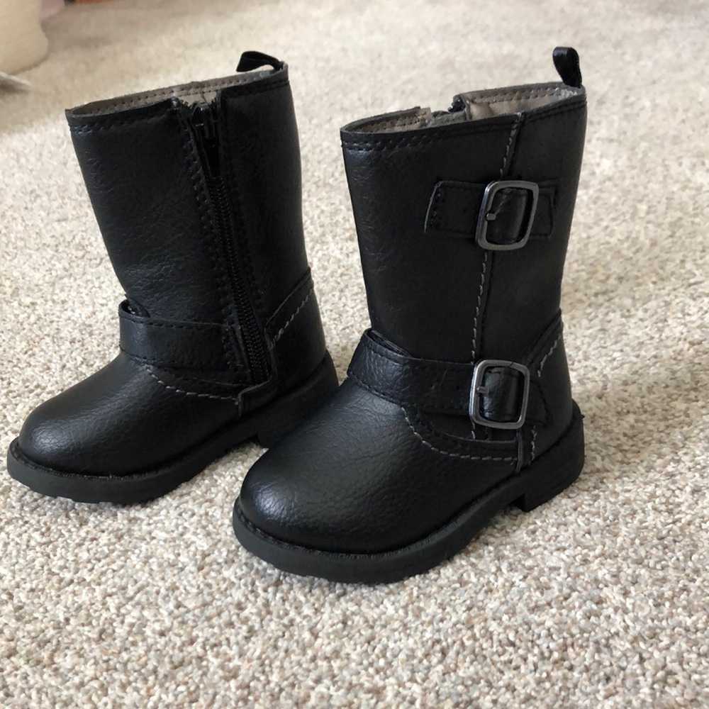 Little girls black boots